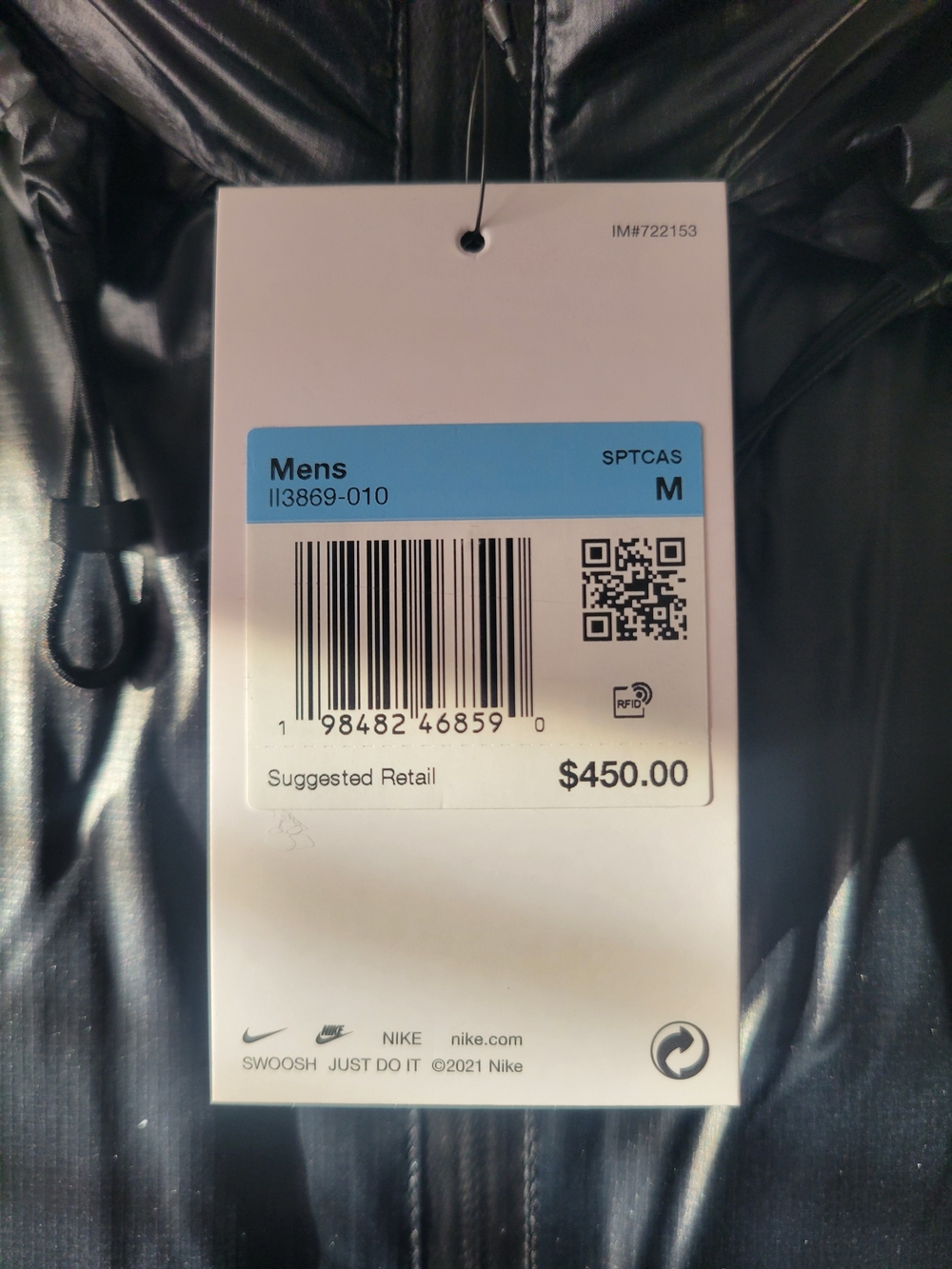 Nike Tech Bubble Jacket Black Anthracite Puffer Men’s Size Medium - Picture 10 of 10